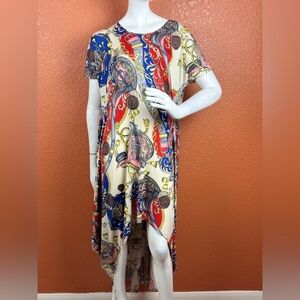 Love in Red and Blue High Low Dress one size. E82